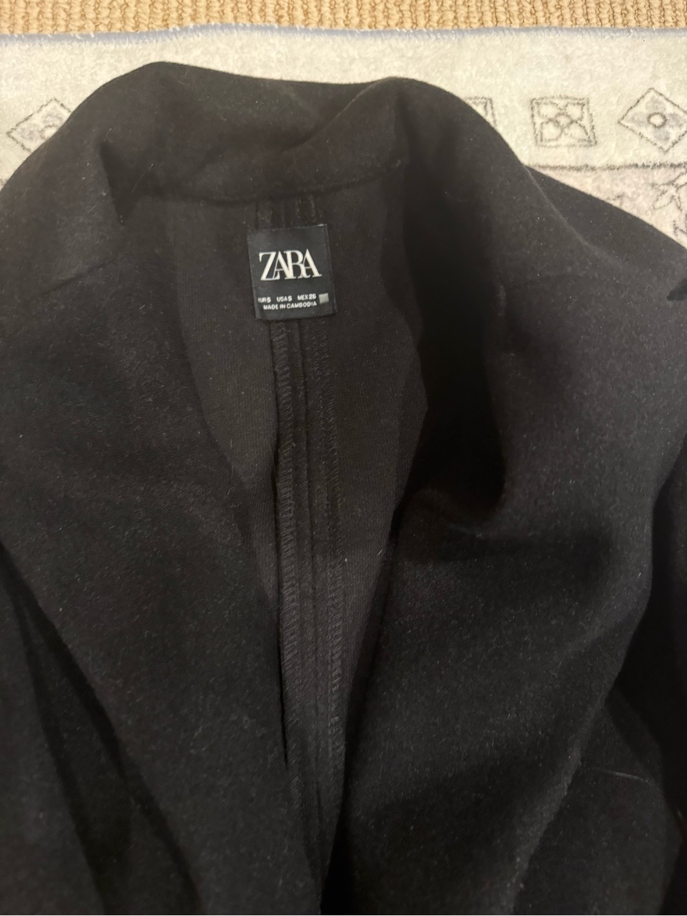 Zara Black Long Trench Coat with Shawl Collar - Picture 2 of 2